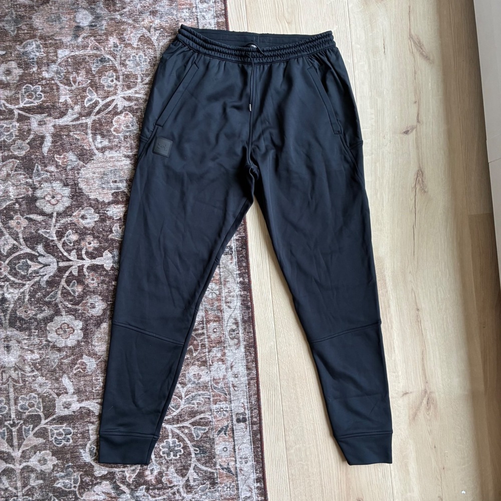 Under Armour Mens Black Fleece Tapered Joggers Athletic Training Pants Size M
